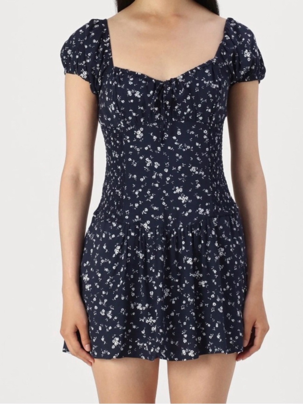 Navy Floral Hollister Sofia Drop Waist Skort Dress